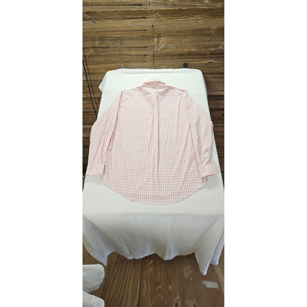 FootJoy Mens XL Pink White Windowpane Check Long Sleeve Button Down Golf Shirt - Picture 8 of 8